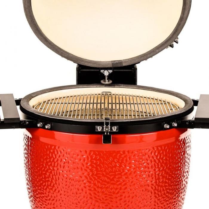 Keramický gril kamado Joe Big III. červený na pevném mobilním stojanu