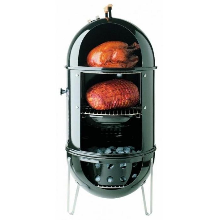 Gril Weber na dřevěné uhlí Smokey Mountain Cooker 57 cm, černý - UDÍRNA