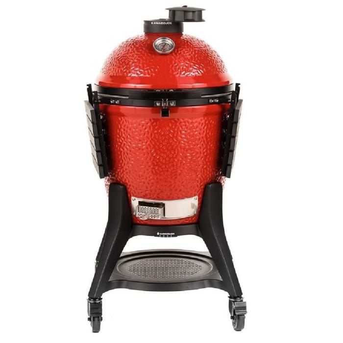 Keramický gril Kamado Joe III. Classic červený na pevném mobilním stojanu