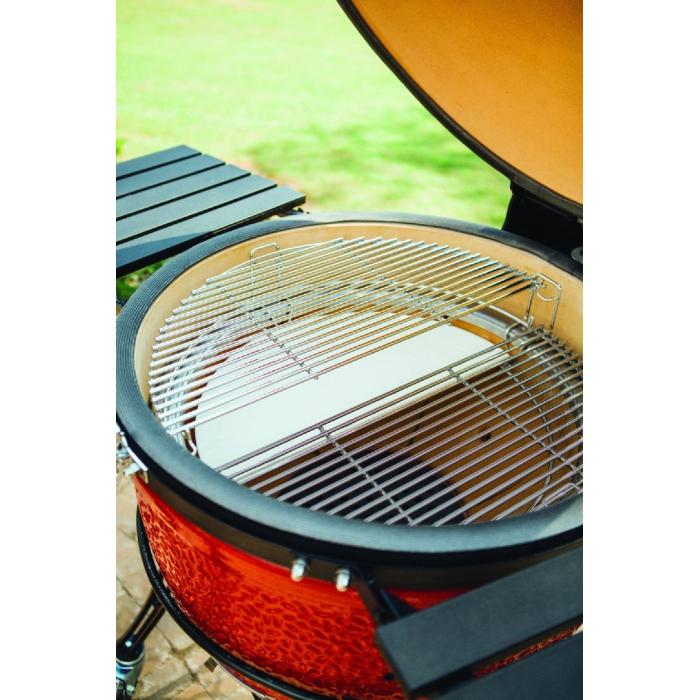 Keramický gril Kamado Big Joe II.  červený na mobilním stojanu