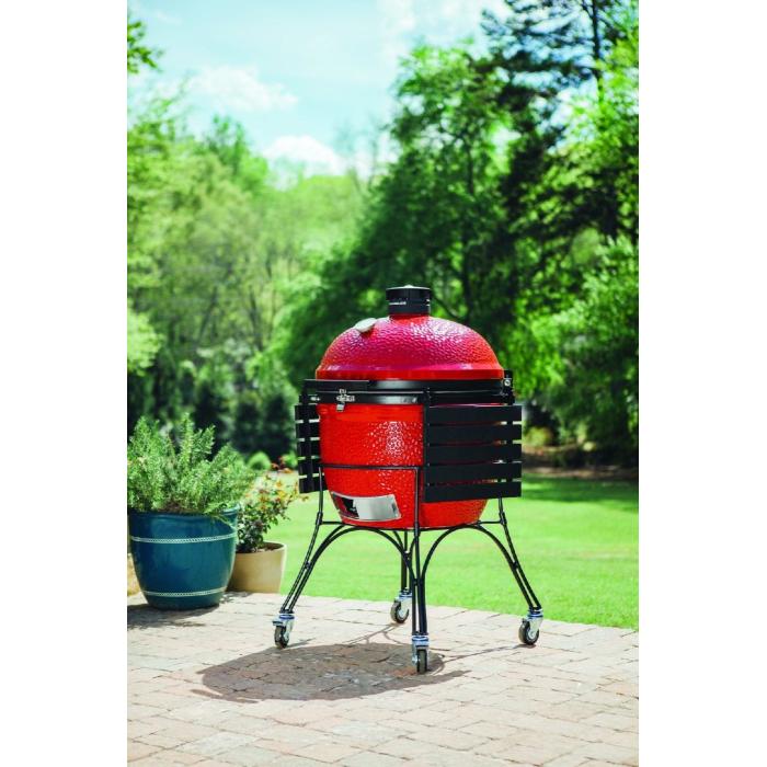 Keramický gril Kamado Big Joe II.  červený na mobilním stojanu