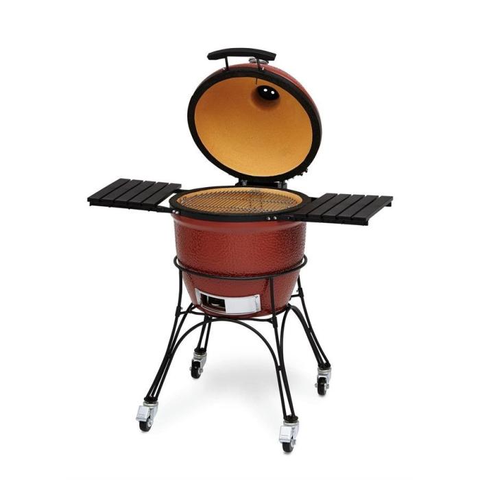 Keramický gril Kamado Joe I. Classic červený na mobilním stojanu