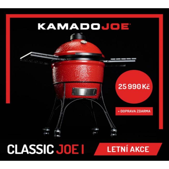 Keramický gril Kamado Joe I. Classic červený na mobilním stojanu